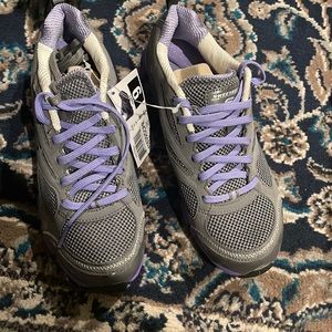 grey and purple sketchers